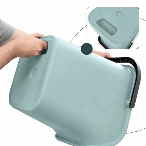 Pojemnik do segregacji 40L 32x16cm z pokrywą, eukaliptusowa zieleń/antracyt