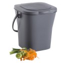 Pojemnik na odpady organiczne 6L szczelny z uchwytem, antracytowy