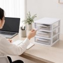 Szafka modułowa 3 szuflady A4, biała z transparentnymi frontami