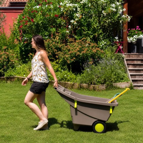 Taczka ogrodowa 140L z tworzywa z recyklingu 2 koła, z uchwytami, zielona