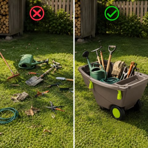 Taczka ogrodowa 140L z tworzywa z recyklingu 2 koła, z uchwytami, zielona