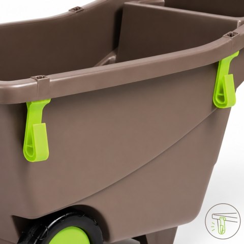 Taczka ogrodowa 140L z tworzywa z recyklingu 2 koła, z uchwytami, zielona