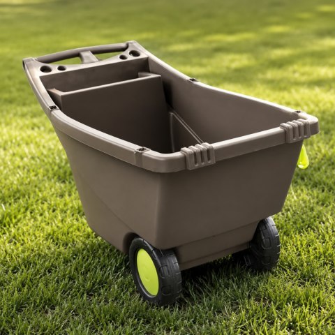 Taczka ogrodowa 140L z tworzywa z recyklingu 2 koła, z uchwytami, zielona