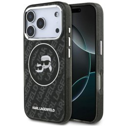 Karl Lagerfeld IML Glitter Karl & Choupette Heads Logo MagSafe - Etui iPhone 17 Pro (czarny)