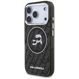Karl Lagerfeld IML Glitter Karl & Choupette Heads Logo MagSafe - Etui iPhone 17 Pro (czarny)