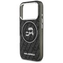 Karl Lagerfeld IML Glitter Karl & Choupette Heads Logo MagSafe - Etui iPhone 17 Pro (czarny)