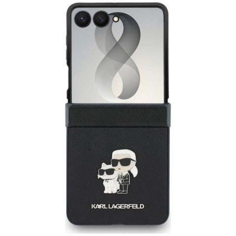 Karl Lagerfeld Karl & Choupette Saffiano Pins - Etui Samsung Galaxy Z Flip 8 (czarny)
