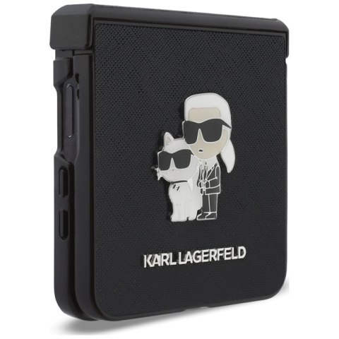 Karl Lagerfeld Karl & Choupette Saffiano Pins - Etui Samsung Galaxy Z Flip 8 (czarny)
