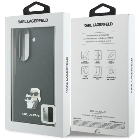 Karl Lagerfeld Saffiano Karl & Choupette Pin - Etui Samsung Galaxy Z Fold 8 Ultra (czarny)