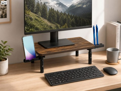 Podstawka pod monitor laptop Vast z uchwytami rustic
