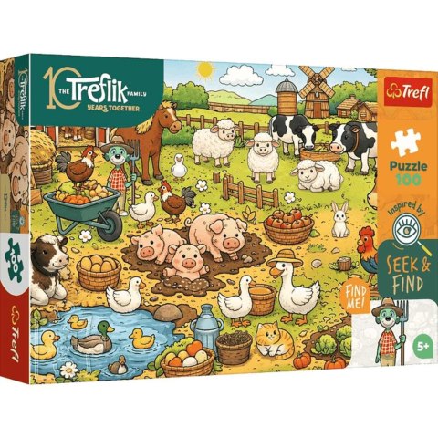 Trefl: Puzzle 100el. - Seek & Find - Wieś