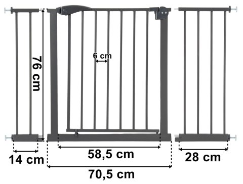 Barierka bramka zabezpieczająca VILO 75-127,5 cm