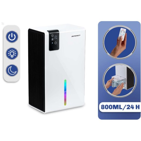 Osuszacz powietrza - pochłaniacz wilgoci 800ml/24h higrostat Berdsen BD-856 biały