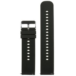 Pasek gumowy do zegarka U27 - czarny/srebrny - 22mm
