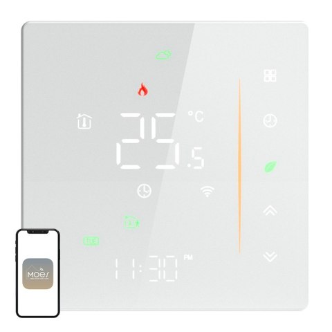 Termostat MOES WHT-006-GB-WH Wi-Fi do ogrzewania elektrycznego (biały)