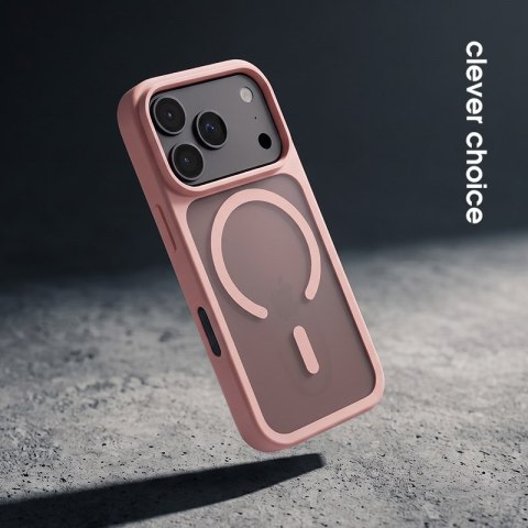 Crong Hybrid Matte Magnetic - Etui MagSafe iPhone 18 Pro / 17 Pro (różowy)