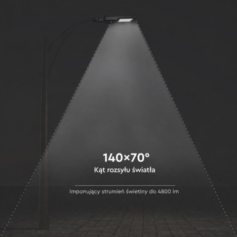 Naświetlacz oprawa uliczna solarna V-TAC 40W LED czarna IP65 150Lm/W VT-ST42 6000K 6000lm 3 lata gwarancji