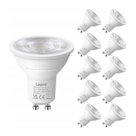 Żarówka LED LEPRO 200082-DW-EU-10 GU10 3,6W 345lm 6500K 38° klasa E 10 szt.