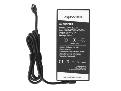 Zasilacz Movano 20v 14a 280W do Asus
