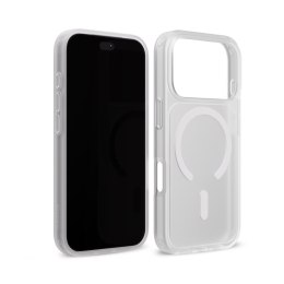 Crong Hybrid Matte Magnetic - Etui MagSafe iPhone 18 Pro / 17 Pro (biały)