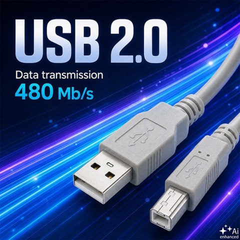 Qoltec Kabel USB 2.0 A męski | B męski | 0.19m