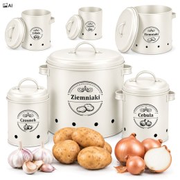 Pojemniki na ziemniaki cebulę czosnek TARCOS krem 3 szt