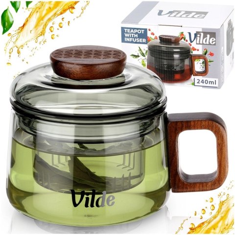 Szklanka z Zaparzaczem i Pokrywką Szkło Borokrzemowe 240ml VILDE
