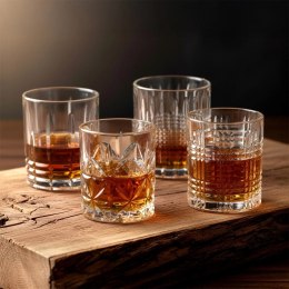 Szklanki do Whisky 290 ml Złoty Rant Kryształowy Wzór 4 szt.