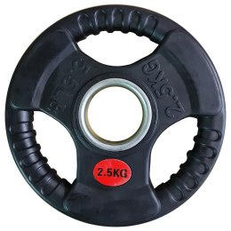 Talerz Ciężar Obciążenie Olimpijskie Gumowe z Uchwytami KUBISPORT 2,5 kg