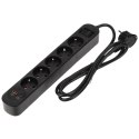 LISTWA ZASILAJĄCA PS-6/B/1.5M (5 GNIAZD + 2 USB) 1.5 m VIRONE