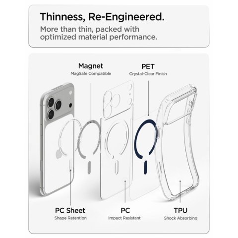 Spigen Ultra Hybrid Mag MagSafe - Etui do iPhone 18 Pro Max / 17 Pro Max (Clear/Deep Blue)
