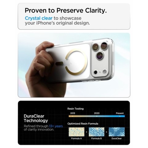Spigen Ultra Hybrid Mag MagSafe - Etui do iPhone 18 Pro Max / 17 Pro Max (Clear/Gold)