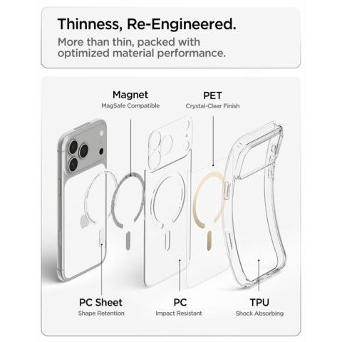 Spigen Ultra Hybrid Mag MagSafe - Etui do iPhone 18 Pro Max / 17 Pro Max (Clear/Gold)