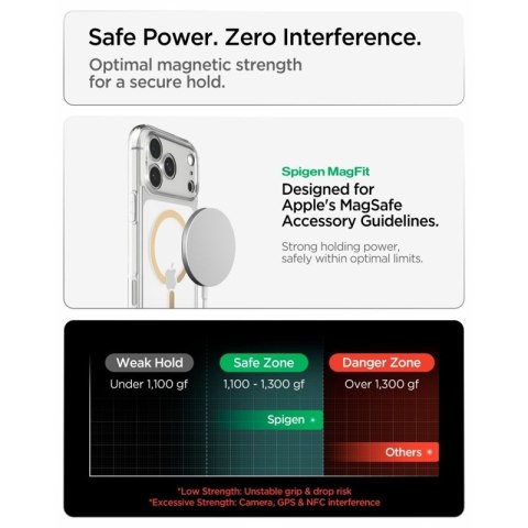 Spigen Ultra Hybrid Mag MagSafe - Etui do iPhone 18 Pro Max / 17 Pro Max (Clear/Gold)