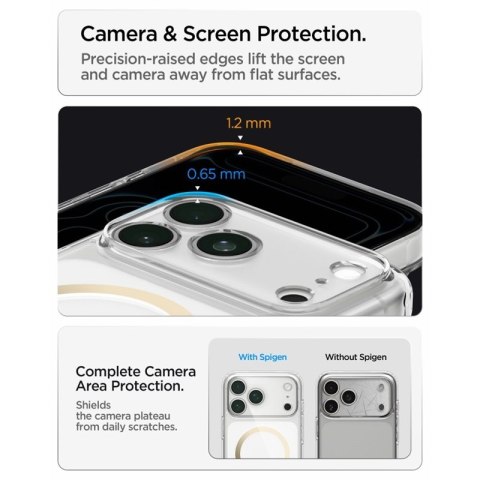Spigen Ultra Hybrid Mag MagSafe - Etui do iPhone 18 Pro Max / 17 Pro Max (Clear/Gold)