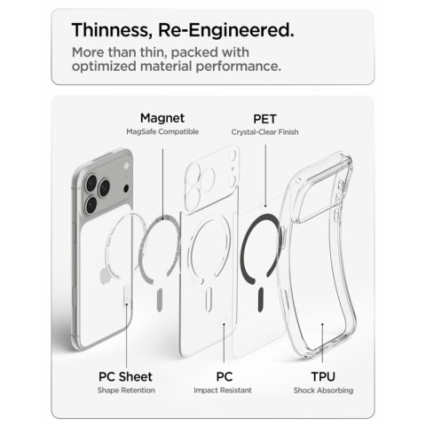 Spigen Ultra Hybrid Mag MagSafe - Etui do iPhone 18 Pro Max / 17 Pro Max (Clear/Graphite)
