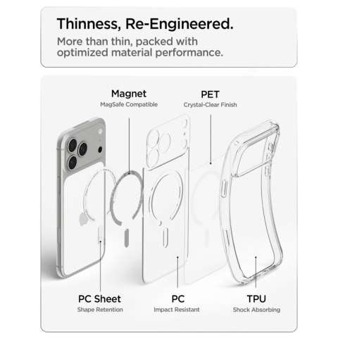 Spigen Ultra Hybrid Mag MagSafe - Etui do iPhone 18 Pro Max / 17 Pro Max (Clear/White)