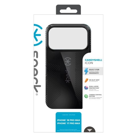 Speck Candyshell Icon MagSafe - Etui iPhone 18 Pro Max / 17 Pro Max (Black Licorice)