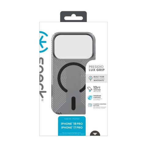 Speck Presidio Lux Grip MagSafe - Etui iPhone 18 Pro / 17 Pro (Obsidian)