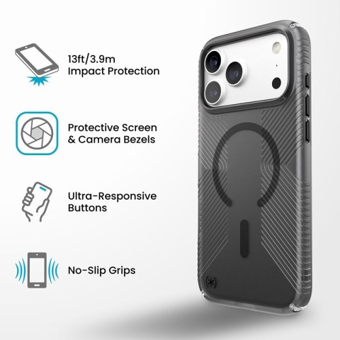 Speck Presidio Lux Grip MagSafe - Etui iPhone 18 Pro Max / 17 Pro Max (Obsidian)