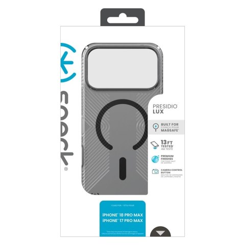 Speck Presidio Lux Grip MagSafe - Etui iPhone 18 Pro Max / 17 Pro Max (Obsidian)