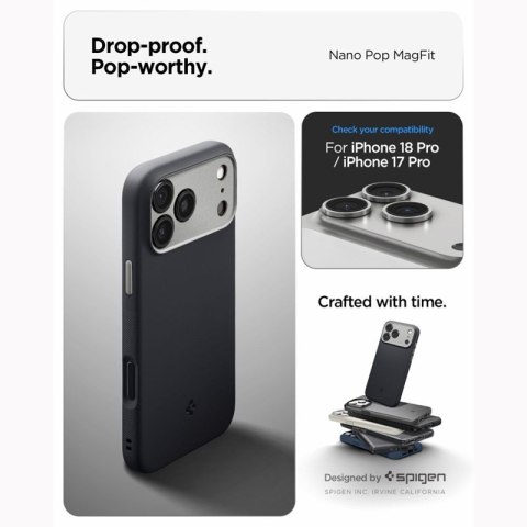 Spigen Nano Pop Mag MagSafe - Etui do iPhone 18 Pro / 17 Pro (Black Sesame)