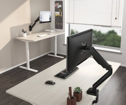 UCHWYT BIURKOWY DO MONITORA, NA SPRĘŻYNIE MECHANICZNEJ BRATECK-LDT46-C012E BRATECK