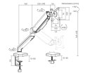 UCHWYT BIURKOWY DO MONITORA, NA SPRĘŻYNIE MECHANICZNEJ BRATECK-LDT46-C012E BRATECK