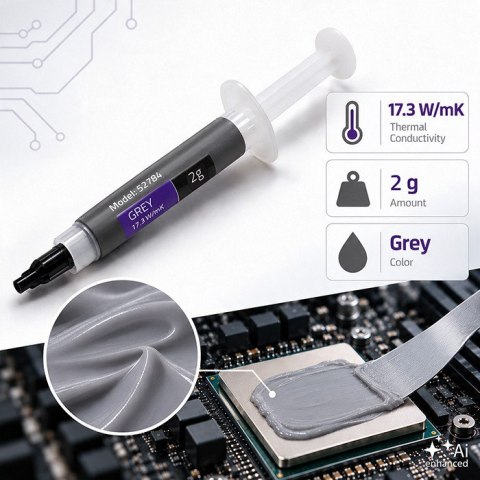 Qoltec Profesjonalna pasta termoprzewodząca 17.3 W/m-K | 2g | Szara