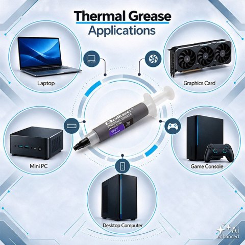 Qoltec Profesjonalna pasta termoprzewodząca 17.3 W/m-K | 2g | Szara