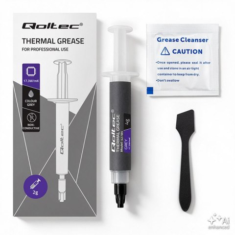 Qoltec Profesjonalna pasta termoprzewodząca 17.3 W/m-K | 2g | Szara