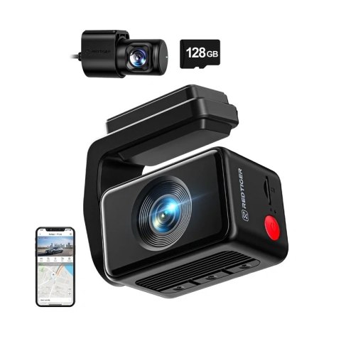 Wideorejestrator REDTIGER F4 Pro WiFi 4K + 1080p 128GB