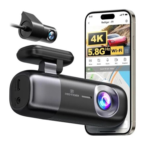 Wideorejestrator REDTIGER F9 WiFi 4K + 1080p