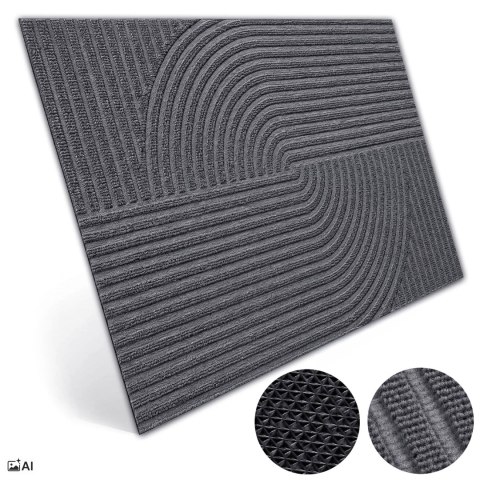 Wycieraczka do butów wejściowa pod drzwi 50x80 cm Ankara szara